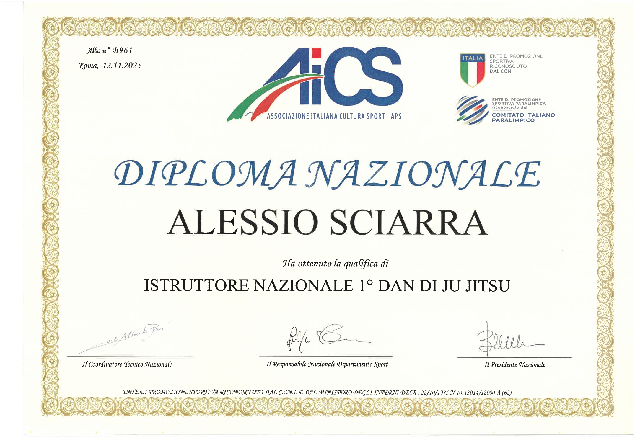 Diploma nazionale alessio